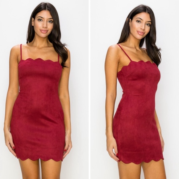 Dresses & Skirts - Faux suede red mini dress